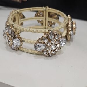 Elegant Gold and Silver Crystal Bracelet